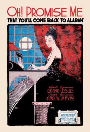 Oh! Promise Me That You'll Come Back to Alabam' 12x18 Giclee on canvas