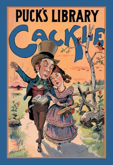 Puck's Library: Cackle 12x18 Giclee on canvas