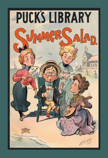 Puck's Library: Summer Salad 12x18 Giclee on canvas