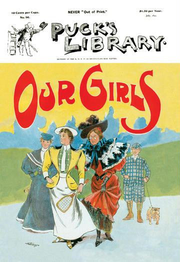 Puck's Library: Our Girls 12x18 Giclee on canvas