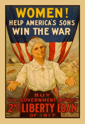 Women! Help America's Sons Win the War 12x18 Giclee on canvas