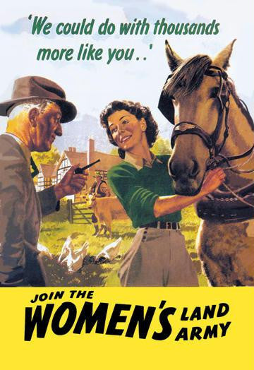 Join the Women's Land Army 12x18 Giclee on canvas