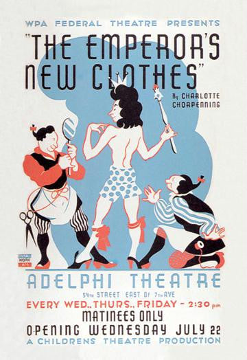 The Emperor's New Clothes Presented by WPA Federal Theater 12x18 Giclee on canvas