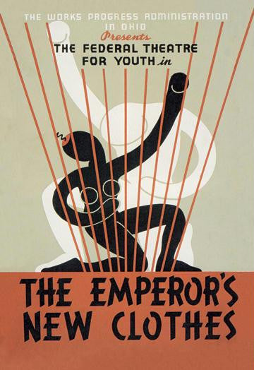 The Emporer's New Clothes: Federal Theater for Youth 12x18 Giclee on canvas