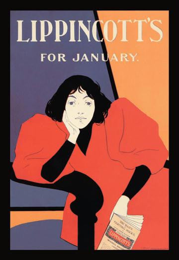 Lippincott's for January 1895 12x18 Giclee on canvas