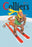 Skiing Monkeys 12x18 Giclee on canvas