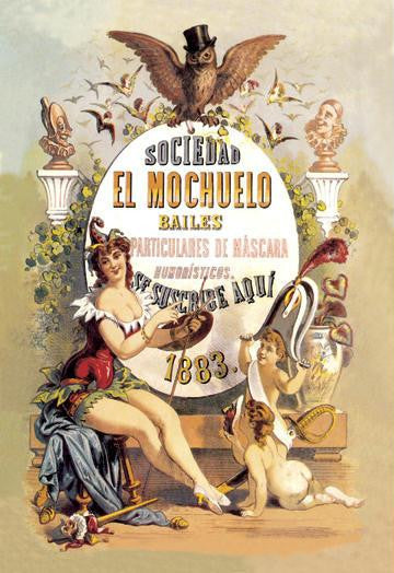 Sociedad el Mochuelo Bailes 12x18 Giclee on canvas