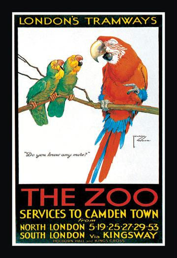 London's Tramways - The Zoo 12x18 Giclee on canvas