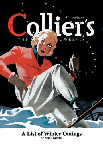 Collier's: A List of Winter Outings 12x18 Giclee on canvas