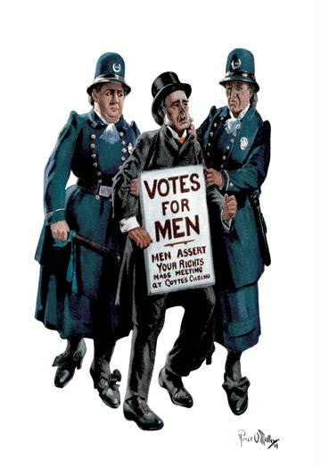 Votes for Men: Suffragists' Revenge 12x18 Giclee on canvas