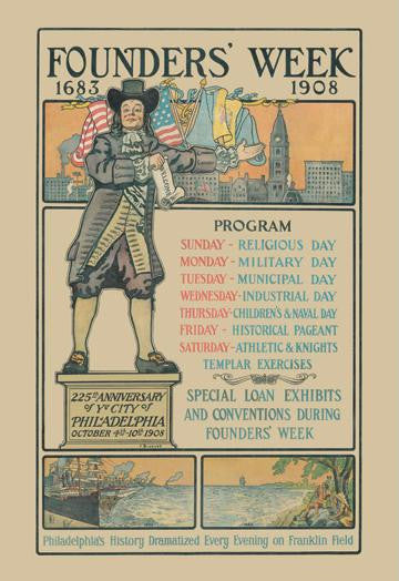 Founder's Week (Philadelphia) 12x18 Giclee on canvas