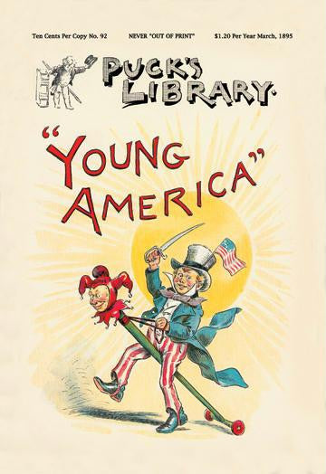 Puck's Library: Young America 12x18 Giclee on canvas
