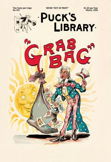 Puck's Library: Grab Bag 12x18 Giclee on canvas