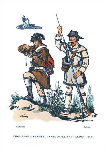 Thompson's Pennsylvania Rifle Battalion  1775 12x18 Giclee on canvas