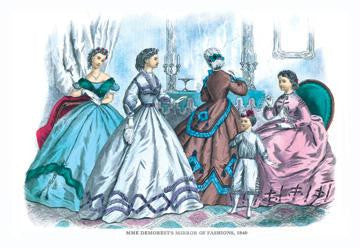 Mme. Demorest's Mirror of Fashions  1840 #10 12x18 Giclee on canvas