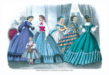 Mme. Demorest's Mirror of Fashions  1840 #1 12x18 Giclee on canvas