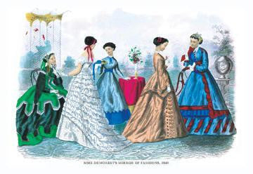 Mme. Demorest's Mirror of Fashions  1840 #3 12x18 Giclee on canvas
