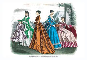 Mme. Demorest's Mirror of Fashions  1840 #6 12x18 Giclee on canvas