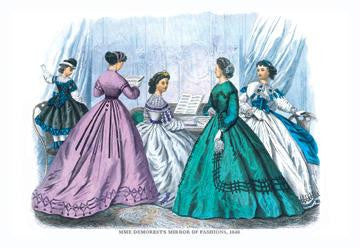Mme. Demorest's Mirror of Fashions  1840 #8 12x18 Giclee on canvas