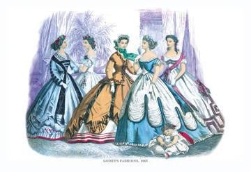 Godey's Fashions for December 1865 12x18 Giclee on canvas