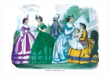 Godey's Fashions for July 1865 12x18 Giclee on canvas
