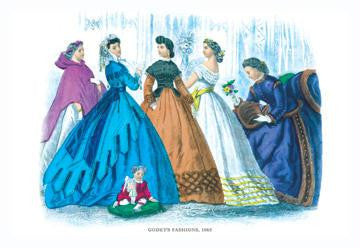 Godey's Fashions for February 1865 12x18 Giclee on canvas