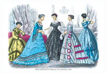 Mme. Demorest's Mirror of Fashions  1840 #9 12x18 Giclee on canvas