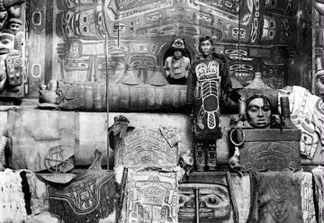 Interior of Chief Klart Reech's House 12x18 Giclee on canvas