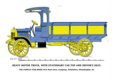 The Heavy Motor Truck - Stationary Cab  Driver's Seat 12x18 Giclee on canvas