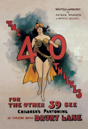 The 40 Thieves -- For the Other 39 See Children's Pantomime 12x18 Giclee on canvas
