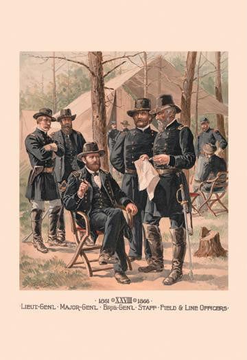 Lieut-Gen'l  Major-Gen'l  Brig-Gen'l  Staff  Field & Line Officers 12x18 Giclee on canvas