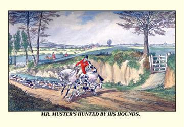 Mr. Muster's Hunted by his Hounds 12x18 Giclee on canvas