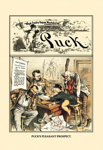 Puck Magazine: Puck's Pleasant Prospect 12x18 Giclee on canvas