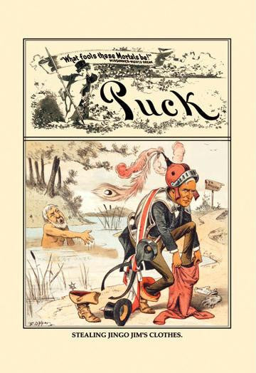 Puck Magazine: Stealing Jingo Jim's Clothes 12x18 Giclee on canvas