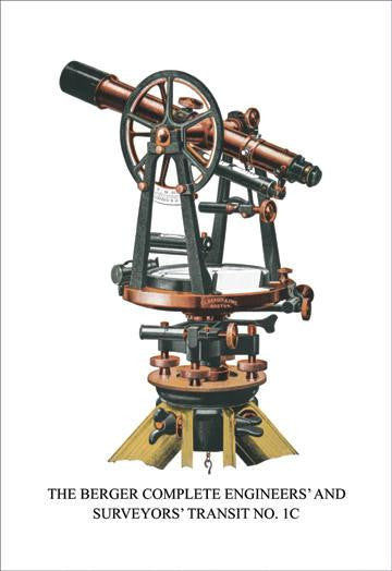 The Berger Complete Engineers' and Surveyors' Transit No. 1C 12x18 Giclee on canvas