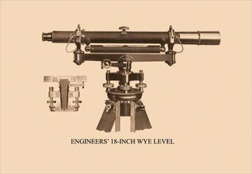 Engineers' 18 Inch Wye Level 12x18 Giclee on canvas
