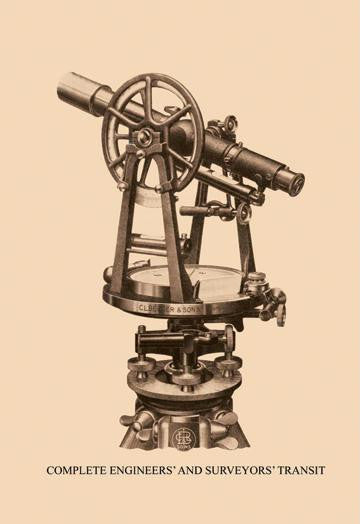 Complete Engineers' and Surveyors' Transit #2 12x18 Giclee on canvas