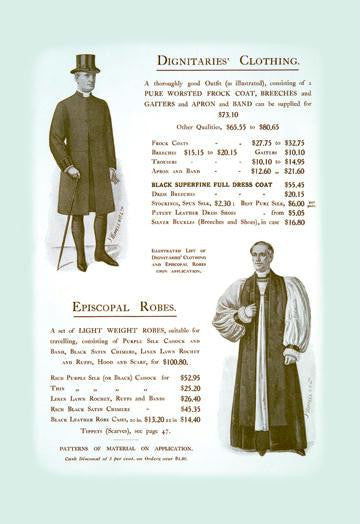 Dignitaries' Clothing 12x18 Giclee on canvas