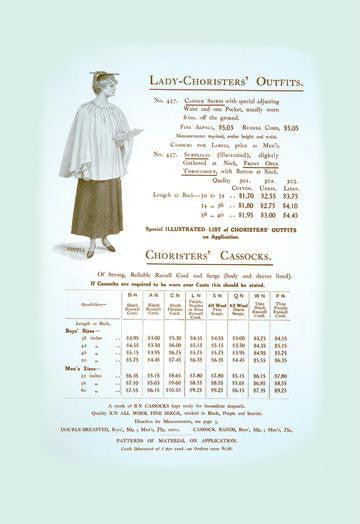 Lady-Choristers' Outfits 12x18 Giclee on canvas