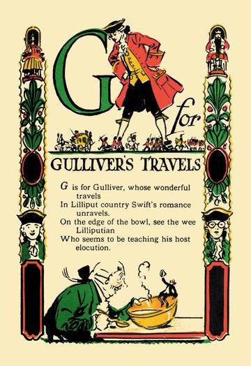 G for Gulliver's Travels 12x18 Giclee on canvas