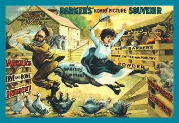 Barker's Komic Picture Souvenir: Farm Ruckus 12x18 Giclee on canvas