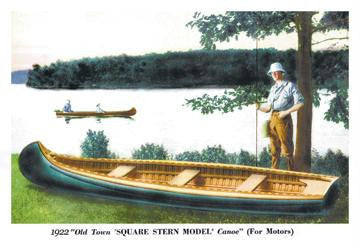 Square Stern Model' Canoe 12x18 Giclee on canvas