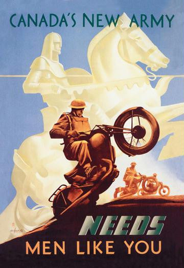 Canada's New Army: Men Like You 12x18 Giclee on canvas