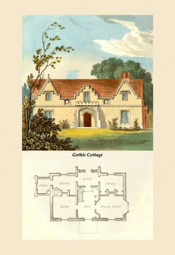 A Gothic Cottage 12x18 Giclee on canvas
