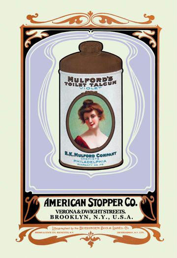 Mulford's Toilet Talcum 12x18 Giclee on canvas