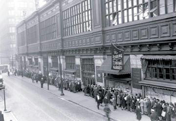 Line at Philadelphia's Reading Terminal Market 12x18 Giclee on canvas