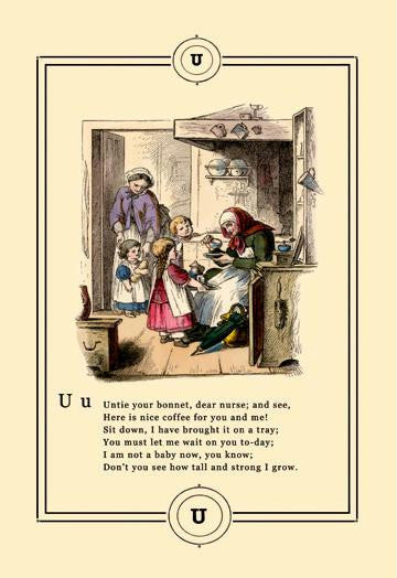 Little Lily's Alphabet: Untie Your Bonnet 12x18 Giclee on canvas