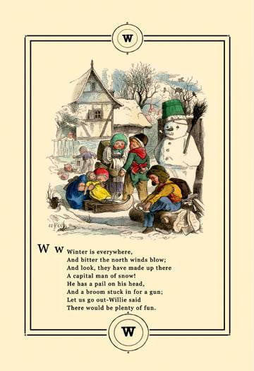 Little Lily's Alphabet: Winter is Everywhere 12x18 Giclee on canvas