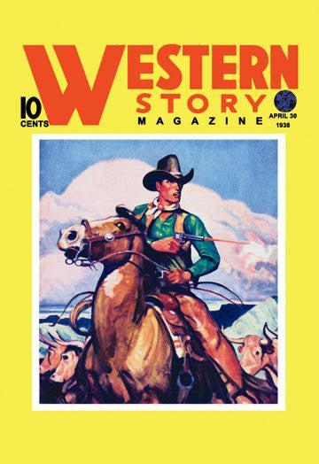 Western Story Magazine: The Cowboy's Hand 12x18 Giclee on canvas