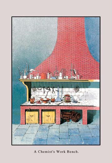 A Chemist's Workbench 12x18 Giclee on canvas